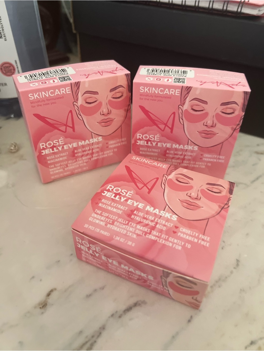 3 BOX Bundle - Rose Jelly Eye Masks – 30 Per Container